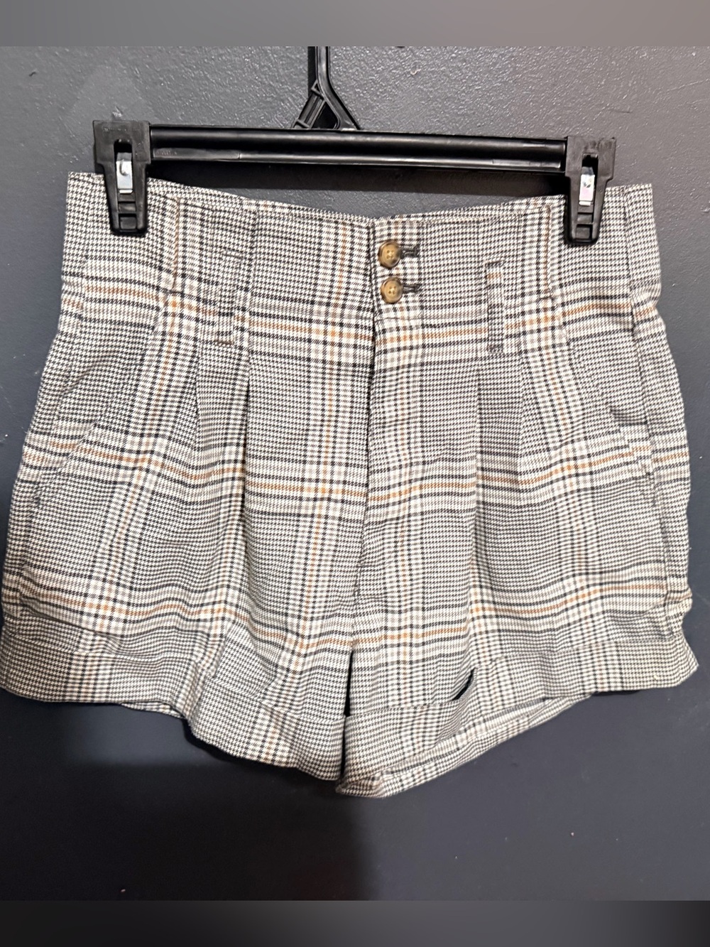 Y2K Abercrombie & Fitch plaid houndstooth checkered high-waisted shorts